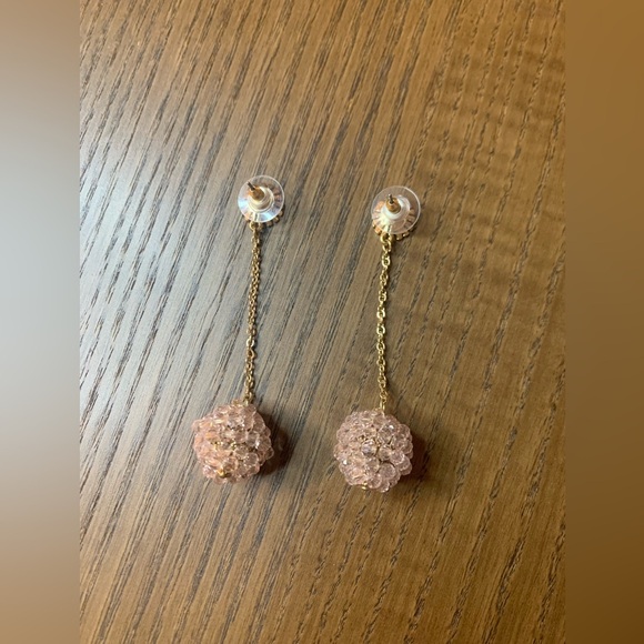 PRELOVED PINK AND GOLD ELEGANT DROP EARRINGS - Picture 2 of 3